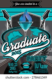 vector template for the posters to graduate party