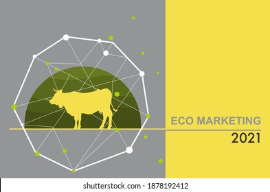 Vector Template presentation For Eco marketing  by color of 2021 year yellow and gray theme 