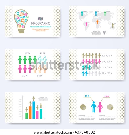 vector template presentation slides demographic signs stock vector