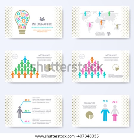 vector template presentation slides demographic signs stock vector