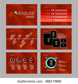 Vector Template presentation slides with graphs and charts
