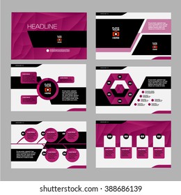 Vector template presentation slides with graphs and charts