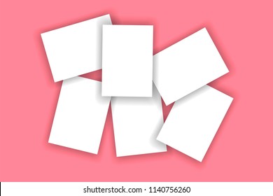Vector template for presenting illustration, icon, poster, logo, greeting card, wedding/ birthday/christmas invitation. 3d mockup (paper blank) for presentation of any designs. For business needs. 