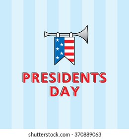Vector template for Presidents Day with american flag