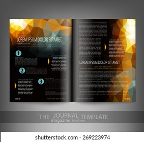 vector template print edition of the journal with an abstract pattern of triangles