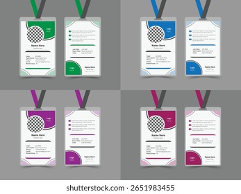 Vector template for Print, Professional ID, Identity Card, Creative Design, Customizable design for Print or digital use, Adobe Illustrator Vector file high-quality for Branding