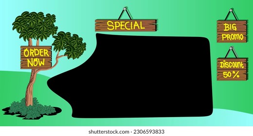 Vector template for promotion of advertising on social media and websites stylized