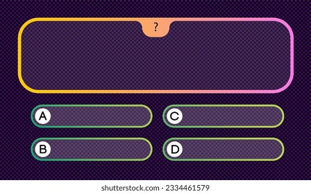 Vector template question and answers neon style