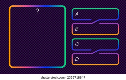 Vector template question and answers neon style