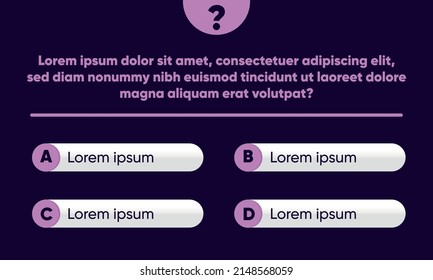 Vector Template Question And Answers  For Quiz Game, Exam, Tv Show, School, Examination Test. Illustration 10 Eps