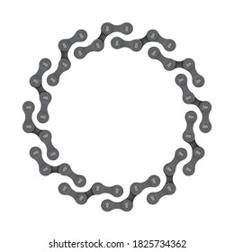 Vector template realistic bicycle chain forming gear. Isolated on white background.