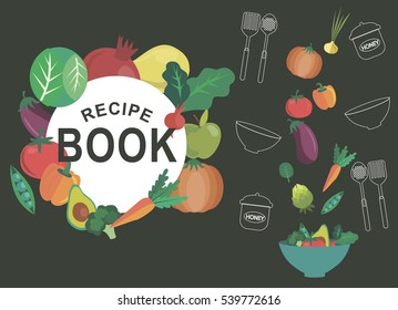 Vector template of recipe card. Kitchen shower card. Vector illustration