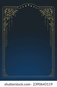 Vector template. Rectangular frame with columns and branches