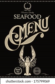 vector template for restaurant menu with crawfish