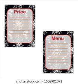 Vector template restaurant menu with pattern happy pumpkin