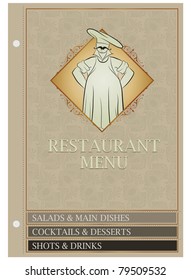 Vector. Template restaurant menu in vintage style