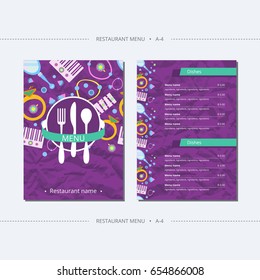 Vector template restaurant menu with women's accessories