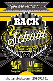 vector template  for a retro party, back to school