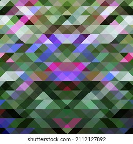 Vektorvorlage mit Rhombus mit grünen und violetten Elementen.