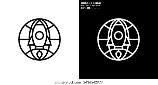 Vector template of rocket logo, speed, space, height, EPS 10