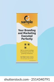 Modelo de vetor Roll-up design de banner, plano de fundo abstrato, tamanho retangular, banner x moderno