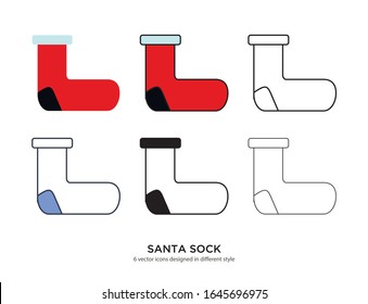 Vector template for santa sock design 