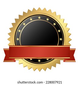 vector template seal of quality gold with banner