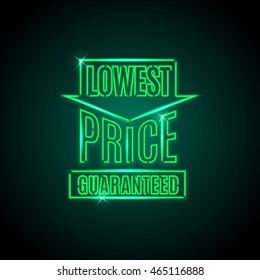 vector template of selling reduce emblem in green neon design classic night isolated special black background scene nocturnal sign warehouse business blue glow green fancy light vintage best classical