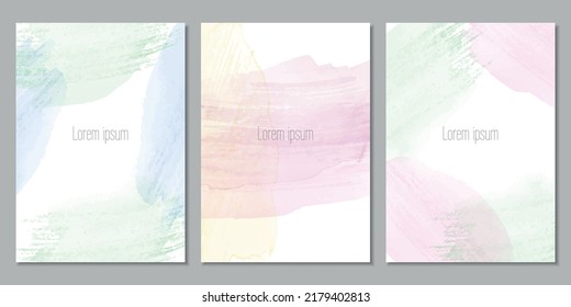 Conjunto de plantillas de vectores con dibujo de lápices de acuarela abstractos