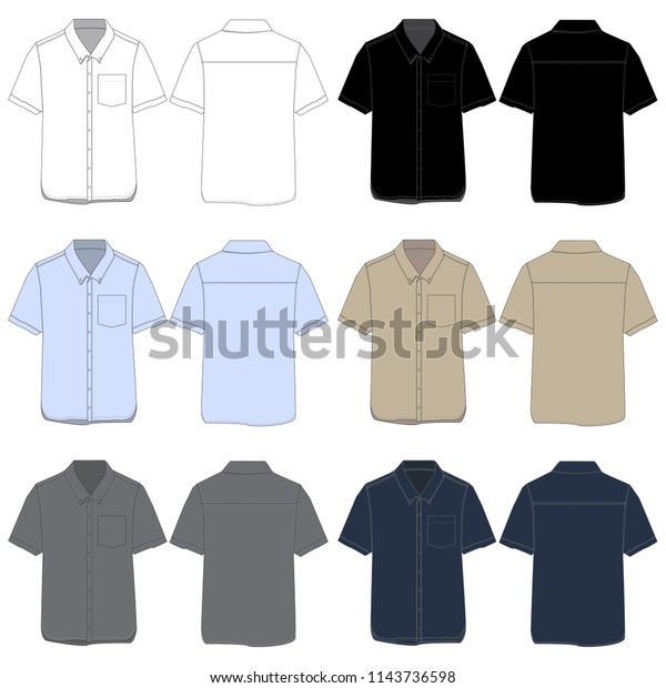 Vector template\
for Short Sleeved Work\
Shirts