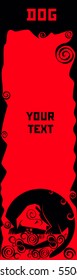 vector template with sign Chinese horoscope in black and red colors - dog.