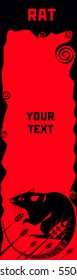 vector template with sign Chinese horoscope in black and red colors - rat.