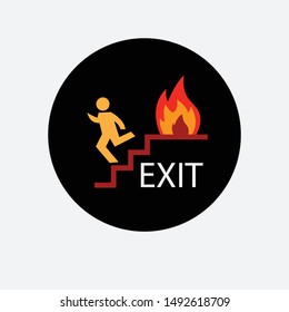 Vector template for signs of emergency stairs if there is a fire in a mall or in an office building.