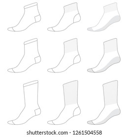 Vector template for socks