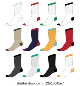 Vector template for socks