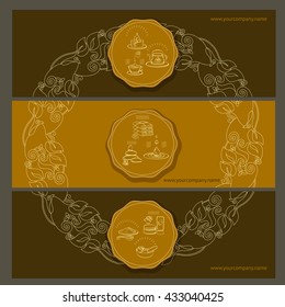 Vector template spa coupon  with icons and  vintage floral decorative elements.