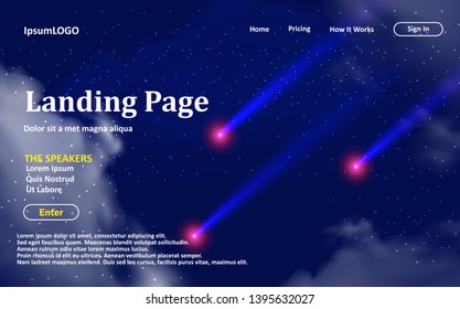 vector template with space stars. Shining illustration with sky stars on abstract template