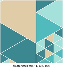 Vector template square cards made of triangles. Bright color.