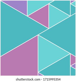 Vector template square cards made of triangles. Bright color.