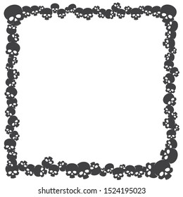 Vector template square frame from skulls