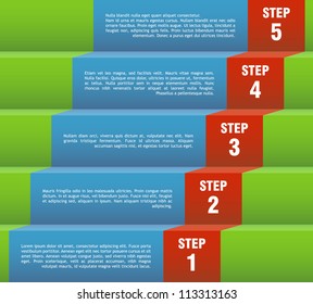 Vector template for a step by step presentation page.