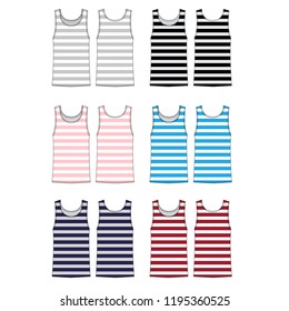 Vector template for Striped Tank Tops