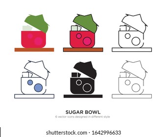 Vector template for sugar bowl design 