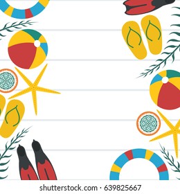 vector template summer with accessories banner on white background