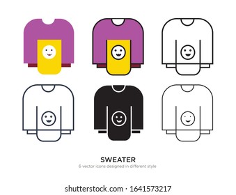 Vector template for sweater design 