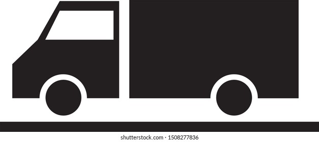 vector template symbol of a box or truck or company vehicle