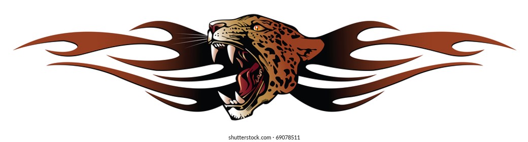 Vector template tattoo: panther head for tribal