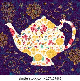 Vector template with teapot