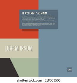 Vector template with text and flat geometric shapes. EPS10