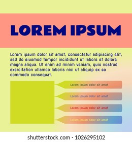 Vector template for text on gradient background
